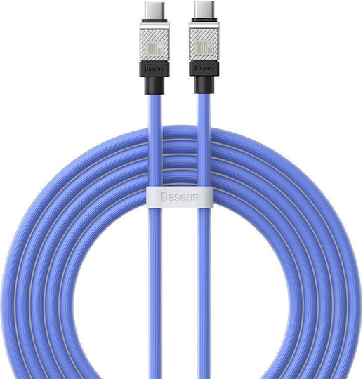 Baseus CoolPlay USB 2.0 Cable USB-C male - USB-C 100W Blue 2m (CAKW000303)