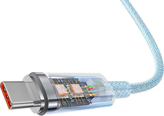 Baseus Explorer USB 2.0 Kabel USB Typ-C männlich - USB-A 100W Blauer 2m CATS010503