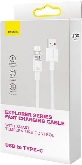 Baseus Explorer USB 2.0 Cable USB-C male - USB-A 100W Λευκό 1m CATS010402