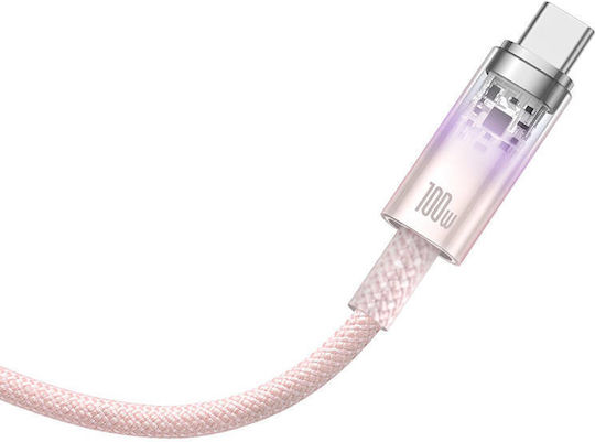 Baseus Explorer USB 2.0 Cable USB-C male - USB-A 100W PD Ροζ 1m CATS010404