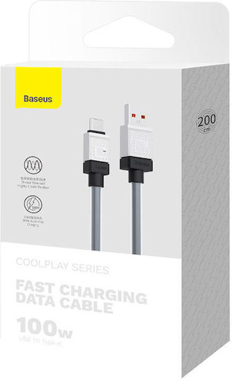 Baseus CoolPlay USB 2.0 Cable USB-C Male - USB-A 100W PD Black 2m CAKW000701