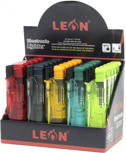 Leonflame Αναπτήρας Φλόγας σε Διάφανο χρώμα 25τμχ