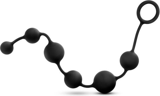 Blush Anal Adventures Platinum Silicone Anal Beads Πρωκτικές Μπίλιες Large Μαύρες 40.6cm