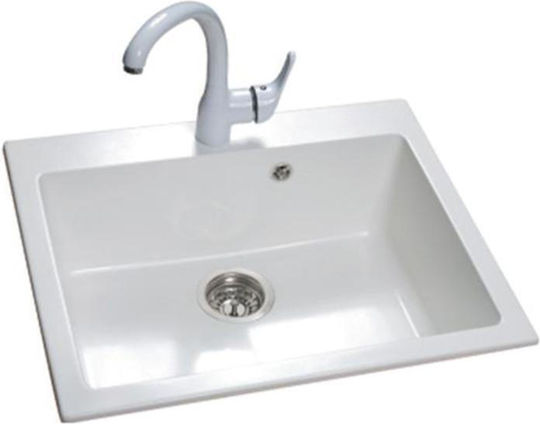 Sanitec Classic Ένθετος Νεροχύτης από Συνθετικό Γρανίτη Μ60xΠ50cm Metallic Ice