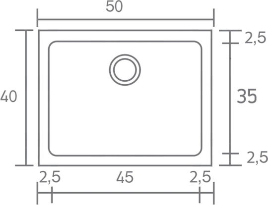 Sanitec Classic Drop-In Sink Synthetic Granite W40xD50cm Metallic Space