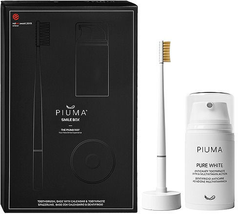 Piuma Pure White Οδοντόκρεμα κατά της Τερηδόνας Mint & Μέτρια Οδοντόβουρτσα Λευκή 75ml