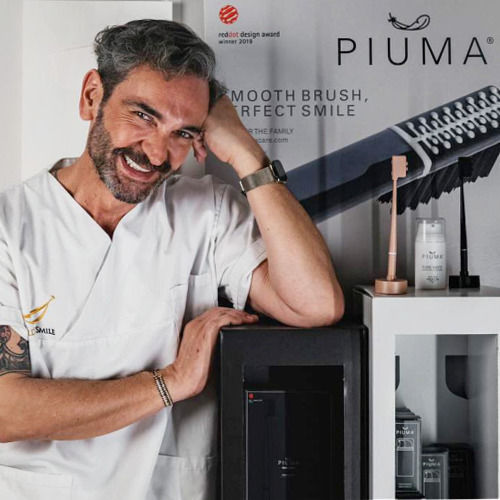 Piuma Periuță de dinți Mediu Alb