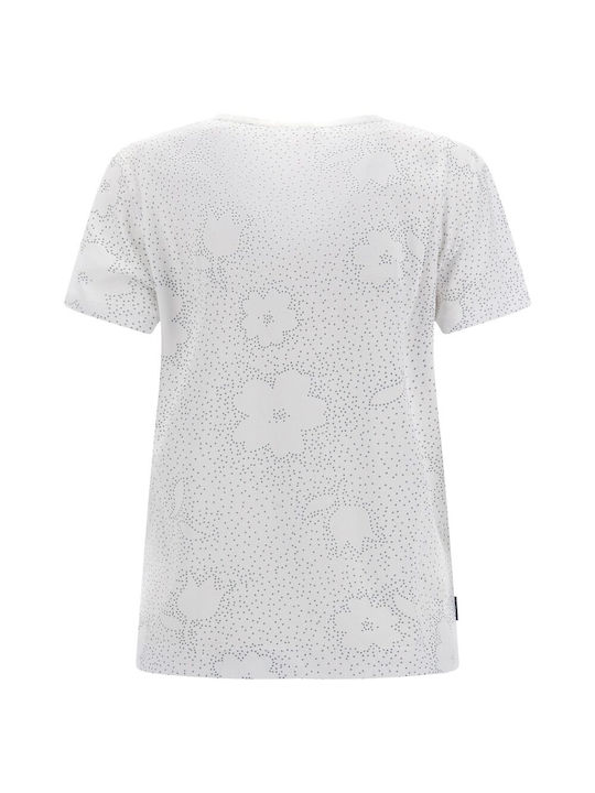 Freddy Γυναικείο T-shirt Floral Λευκό