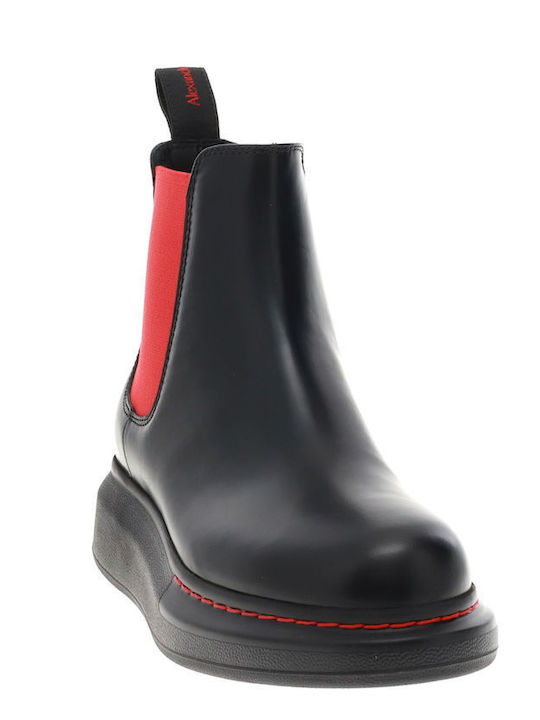 Leder Stiefeletten Damen Schwarz