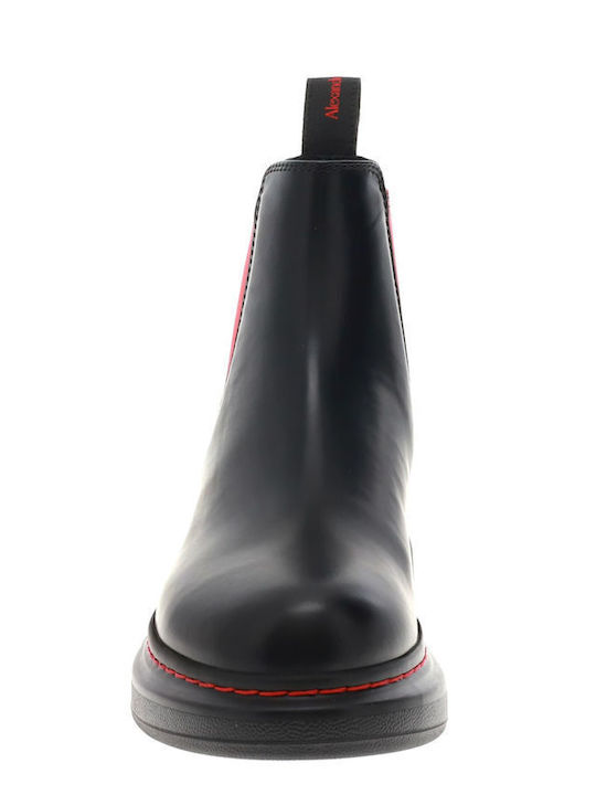 Leder Stiefeletten Damen Schwarz