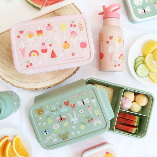 A Little Lovely Company Joy Plastic Kids' Food Container Green