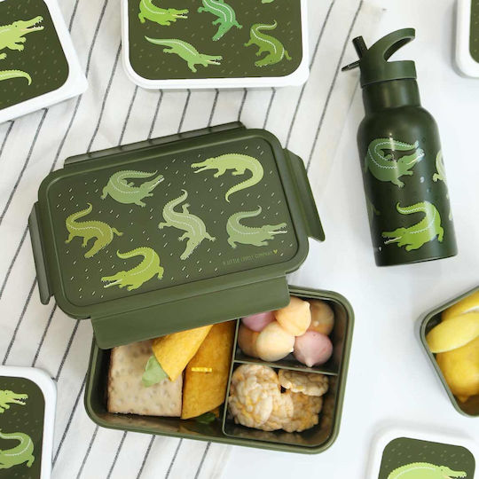 A Little Lovely Company Crocodiles Plastic Kids' Food Container Green