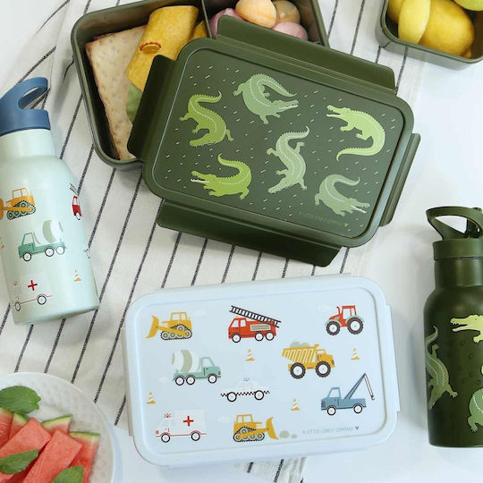 A Little Lovely Company Crocodiles Plastic Kids' Food Container Green