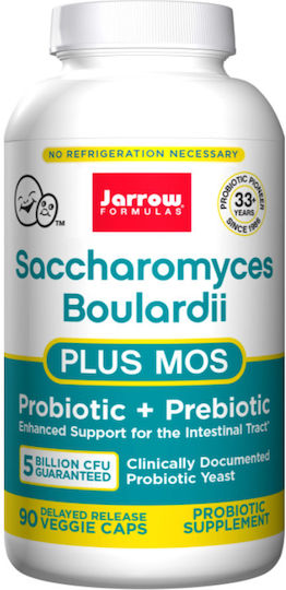 Jarrow Formulas Saccharomyces Boulardii Plus MOS Συμπλήρωμα με Προβιοτικά & Πρεβιοτικά 90 φυτικές κάψουλες