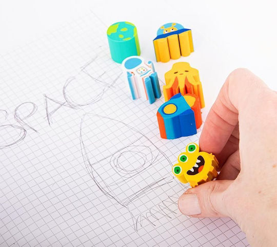 Aristo Eraser for Pencil and Pen Dino & Space (Μiscellaneous Designs/Colors) 6pcs