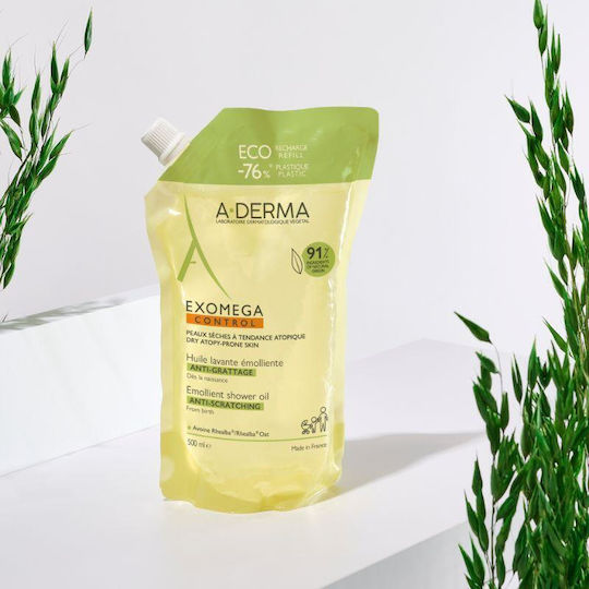 A-Derma Exomega Control Refill Shower Oil with Soothing Oatmeal 500ml