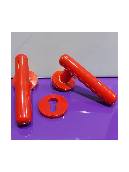 Italian plastic door knob EUREKA 11704-000-PLA1 color: RED