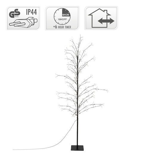 Christmas Decorative Illuminated Metal Tree IP44 Electric Black