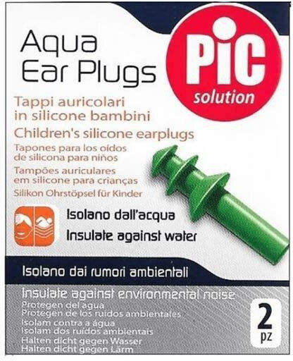PiC Solution Aqua Παιδικές Ωτοασπίδες Σιλικόνης για Κολύμβηση σε Πράσινο Χρώμα 2τμχ