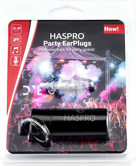Haspro Party Ωτοασπίδες Σιλικόνης σε Διάφανο Χρώμα EPUH1910 2τμχ