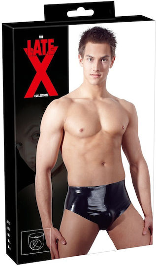 LateX Men's Latex Briefs with Plug Ανδρικό Sexy Slip Μαύρο