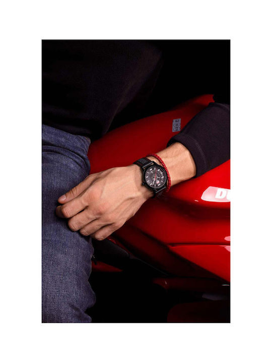 Ducati Uhr Batterie mit Schwarz Lederarmband