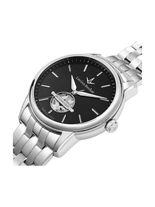 Ανδρικό Ρολόι 42mm Αυτόματο με Ασημί Ατσάλινο Μπρασελέ