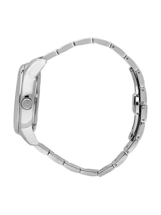 Ανδρικό Ρολόι 42mm Αυτόματο με Ασημί Ατσάλινο Μπρασελέ