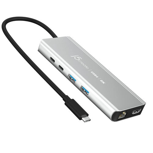 J5create USB-C Docking Station με HDMI 4K PD Ethernet Ασημί (JCD403)