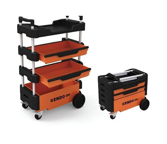 Kendo Wheeled Metallic Tool Carrier 4 Slot W70xD38xH53.5cm