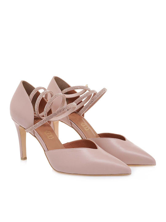 Kalista Pointed Toe Pink Heels with Strap