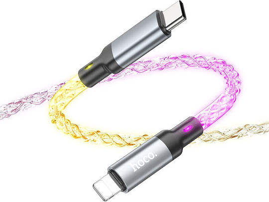 Hoco U112 Shine LED USB-C to Lightning Cable 20W Πολύχρωμο 1m