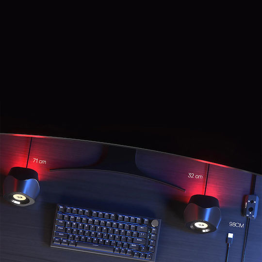 Redragon Kaidas GS590 Ασύρματα Ηχεία Υπολογιστή 2.0 με RGB Φωτισμό και Ισχύ 3W Μαύρα