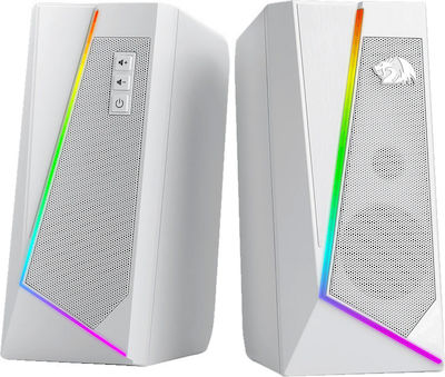 Redragon GS520 Anvil RGB Ηχεία Υπολογιστή 2.0 με RGB Φωτισμό και Ισχύ 10W σε Λευκό Χρώμα