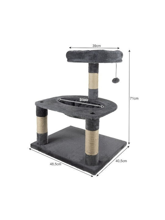 Purlov Scratching Post Cat Trees Gray 3 levels Height 71cm