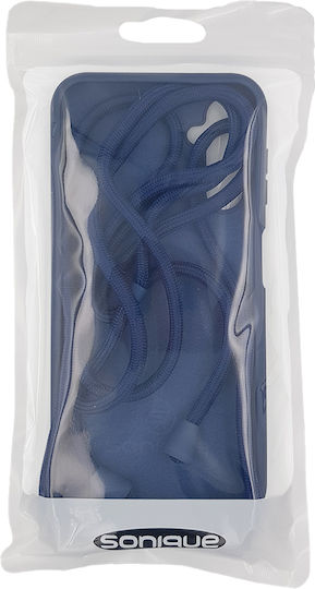 Sonique CarryHang Umschlag Rückseite Silikon 0.5mm mit Band Marineblau (Redmi Note 12 Pro+)