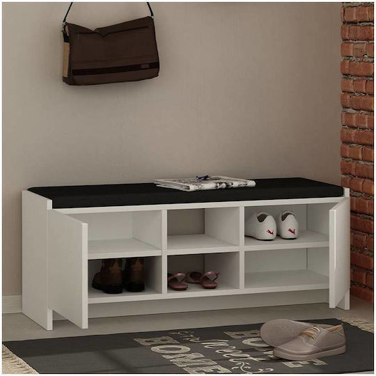Suport pentru pantofi Zulla cu 6 Rafturi Alb L110xW37xH43cm