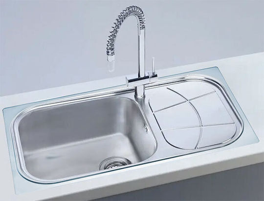 Foster Big Bowl Right 1561002 Drop-In Sink Inox Satin W86xD50cm Silver