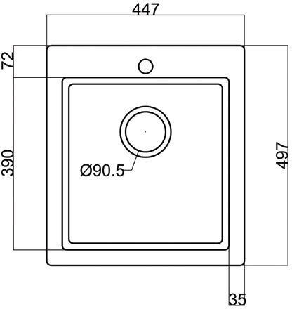 Crown Quadra Q-45 6745 Drop-In Μ45xΠ50cm Moka Crown Quadra Q-45 6745 Drop-In Μ45xΠ50cm Moka