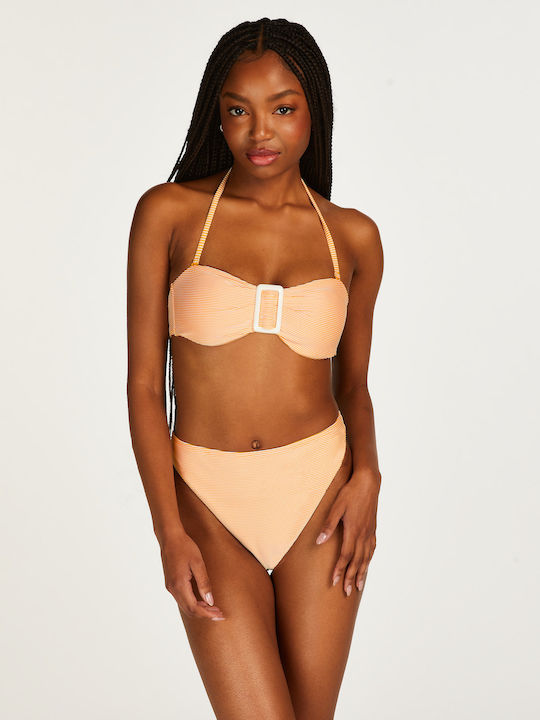 Fără bretele Top bikini Alb