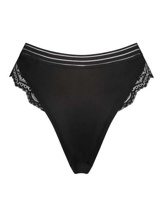 Hunkemöller Hochtailliert Damen Brasilien mit Spitze Schwarz