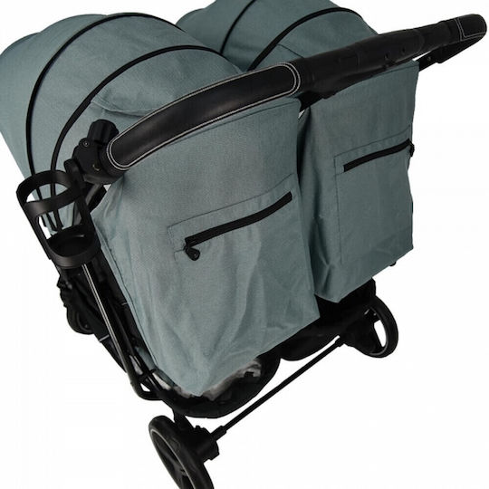 Bebe Stars Double Trouble Double Stroller Suitable for Newborn Light Blue 12.5kg