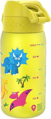 Ion8 Dinos Kids Water Bottle Dinosaur Plastic Yellow 350ml