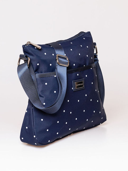 Women's Bag Shoulder Navy Blue Dotted