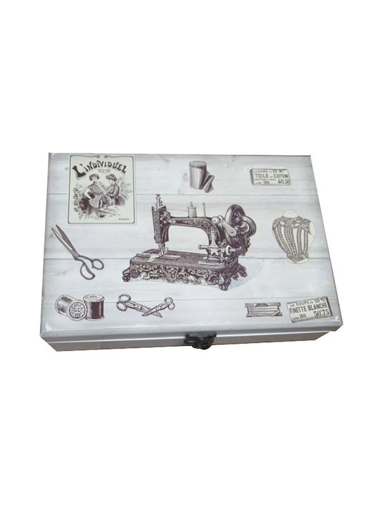 Inart Cutie Decorativă Lemn White 26x17.5x6cm Inart Cutie Decorativă Lemn White 26x17.5x6cm