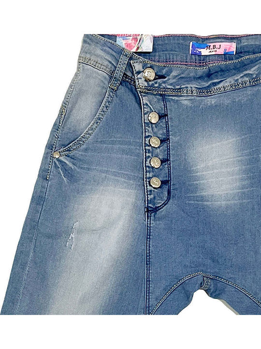 Damen Bermuda Jean Hellblau