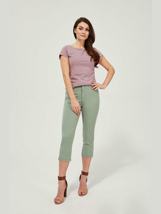 Make your image Women's Fabric Capri Trousers Khaki