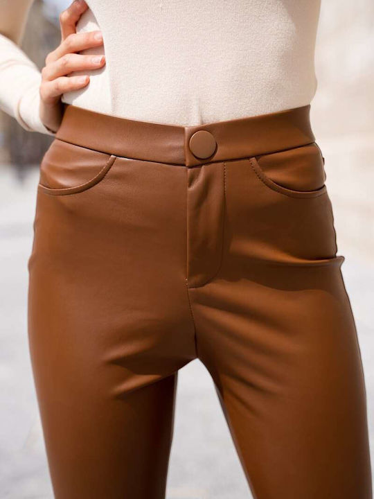 Make your image Women's Fabric Trousers Flare Brown