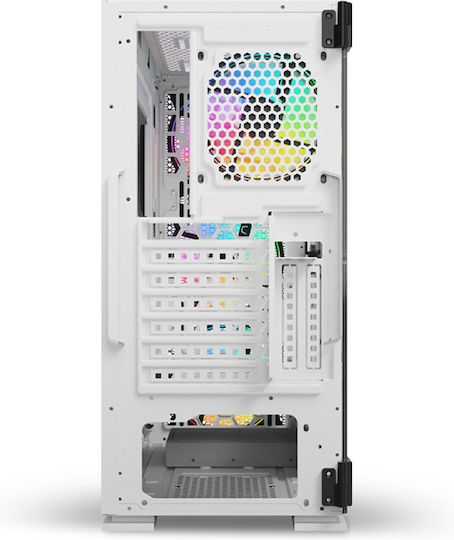 Savio Raptor X1 ARGB Gaming Midi-Turm Computergehäuse mit Seitenfenster Weiß