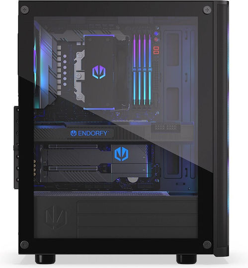 Endorfy Ventum 200 ARGB Gaming Midi Tower Computer Case with Side Window Black